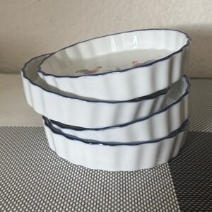 Decorative White and Green Rooster Plates